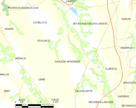 Mapa obce Garlède-Mondebat