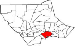 Map of Lycoming County, Pennsylvania highlighting Clinton Township