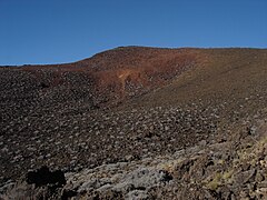 Depuis les derniers cinq cents mètres du sentier d'accès.