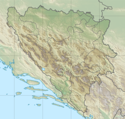 Location of lake in Bosnia and Herzegovina.