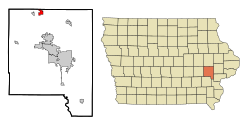 Location of Shueyville, Iowa