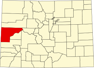 Map of Colorado highlighting Mesa County