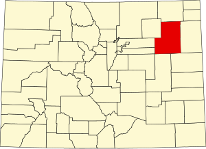 Map of Colorado highlighting Washington County