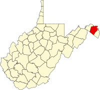 Map of West Virginia highlighting Berkeley County