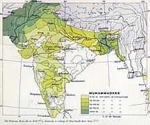 1909 : Pourcentage de musulmans.