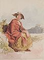 Seduta con il mantello rosso nel paesaggio, 1830