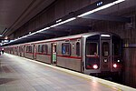 A Metro Rail train awaiting departure at Los Angeles' Union Station