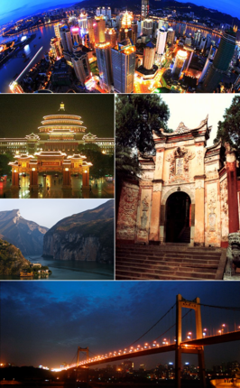 Een collage van Chongqing