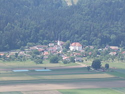 Črneče from Dravograd Castle