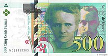 500 francs Pierre et Marie Curie, Face recto