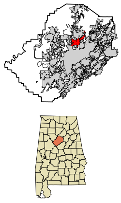 Location of Fultondale in Jefferson County, Alabama.