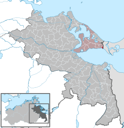 Läget för kommunen Kamminke i Landkreis Vorpommern-Greifswald