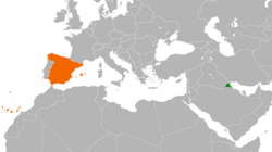 Map indicating locations of Kuwait and Spain