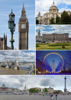 Big Ben, Saint Paul's Cathedral, Buckingham Palace, London Eye, Tower Bridge, Trafalgar Square