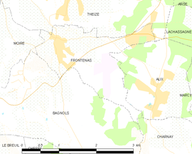 Mapa obce Frontenas