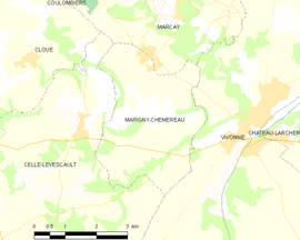 Mapa obce Marigny-Chemereau
