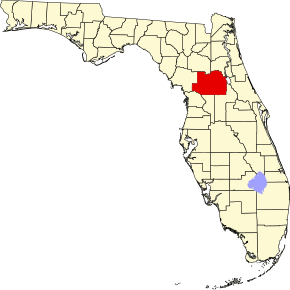 Poziția localității Comitatul Marion, Florida