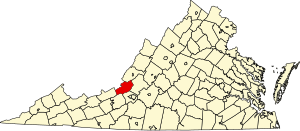 Map of Virginia highlighting Craig County