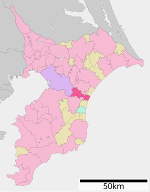 Lage Ōami-Shirasatos in der Präfektur