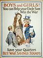 Afișul de război Uncle Sam Boys and Girls! 1917