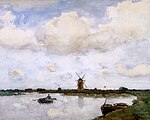 Molen bij een plas, Jan Hendrik Weissenbruch