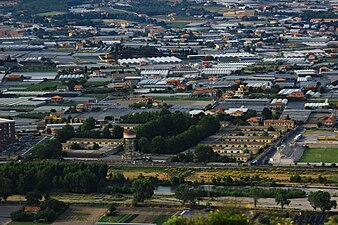 Vista aerea da Caserma Turinetto prìmma ch'a vegnisse caciâ zü