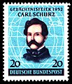 Briefmarke (1952) zum 100. Jahrestag der Ankunft von Carl Schurz in Amerika