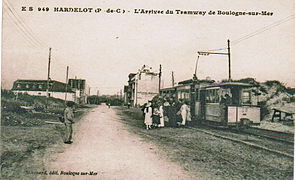 O tranvía de Boulogne a Hardelot, antes de 1914.