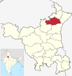 Location of Kurukshetra district in Haryana