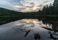 Solnedgång över Inner-Abborrtjärnen.