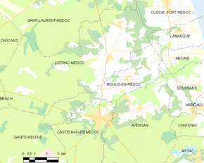 Poziția localității Moulis-en-Médoc