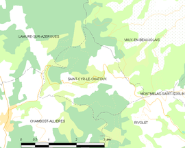 Mapa obce Saint-Cyr-le-Chatoux