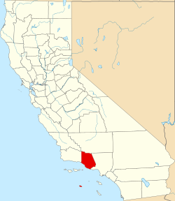 map of California highlighting Ventura County