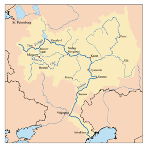 ヴォルガ川水系とモスクワ運河