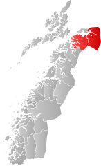 Lage der Kommune in der Provinz Nordland