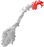 フィンマルク県の位置の位置図
