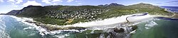 An aerial view of Scarborough from the ocean.