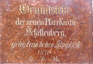 Gedenktafel zur Grundsteinlegung 1870