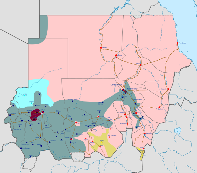 The SLM zone of control (purple) as of 2 July 2024, including Tawila