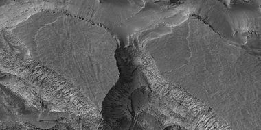 Close view of layers in mound in Galle Crater, as seen by HiRISE under HiWish program Location is Argyre quadrangle.