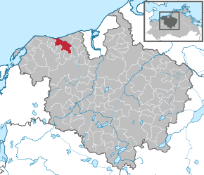 Lage Bad Doberans im Landkreis Rostock
