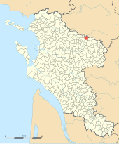 Carte de la commune de Dampierre-sur-Boutonne au sein de la Charente-Maritime