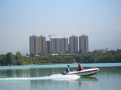 Lake Sayran, on the western side of the city