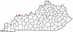 Location of Henderson within کنتاکی.