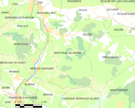 Mapa obce Saint-Paul-de-Jarrat