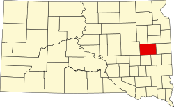 Vị trí quận Kingsbury trong tiểu bang Nam Dakota ở Hoa Kỷ