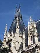 The clock tower, built in neo-Gothic style (1885).