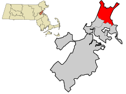 Location in Suffolk County and the state of میساچوسٹس