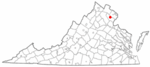 State map highlighting Manassas