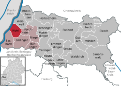 Elhelyezkedése Baden-Württemberg térképén